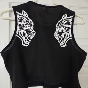 Darc Sport Black Crop Top with White Graphic